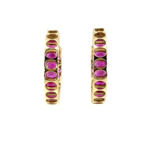 Ruby Diamond Hoop Earrings