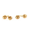 18k Yellow Gold 1.00ctw Diamond Stud Cufflink Set with 5-Link Design