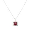14k White Gold Glass Filled Ruby with Diamond Pendant on a 14k White Gold Classic Box Chain Necklace - Image 14