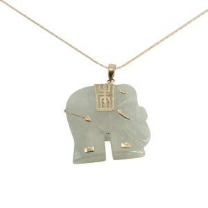 Jade Pendant Gold Necklace