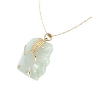 Jade Pendant Gold Necklace