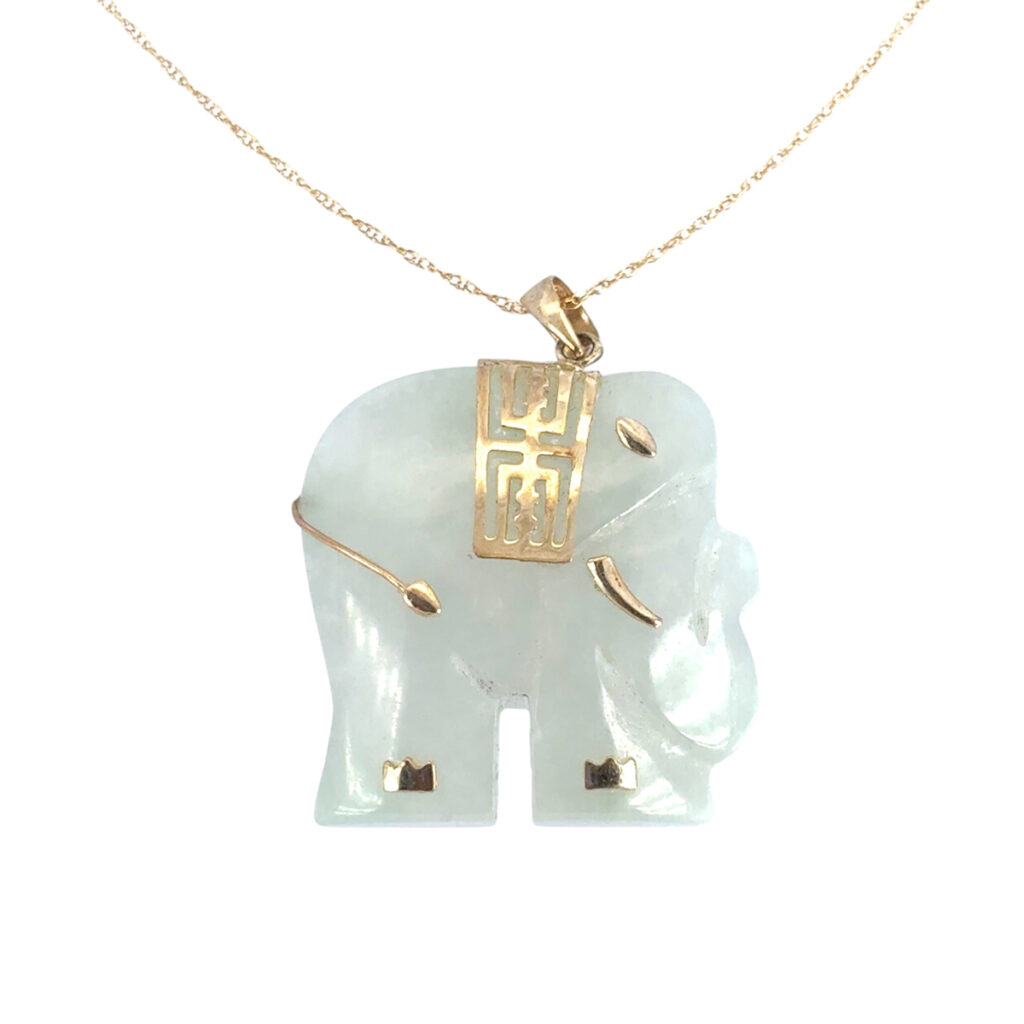 Jade Pendant Gold Necklace