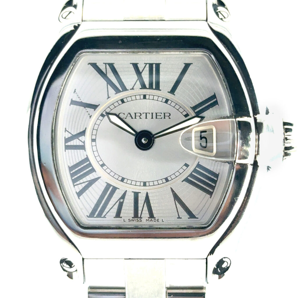 Cartier Roadster 2675 Watch Stainless Steel Silver Dial Bracelet
