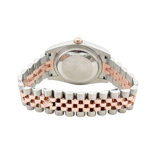 Rolex 116231 Datejust Two Tone 18k Rose Gold Black Rolex Pyramid Diamond Dial Watch - Image 10