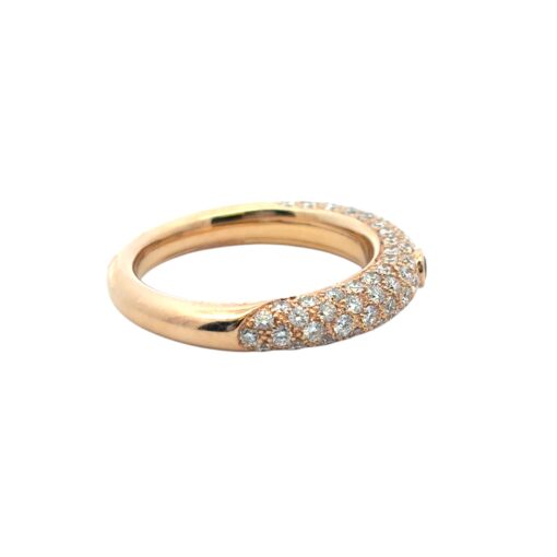 18k Rose Gold Pave Diamond with 1 Ruby Band Ring - Image 12