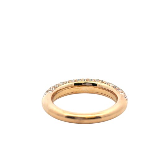 18k Rose Gold Pave Diamond with 1 Ruby Band Ring - Image 13