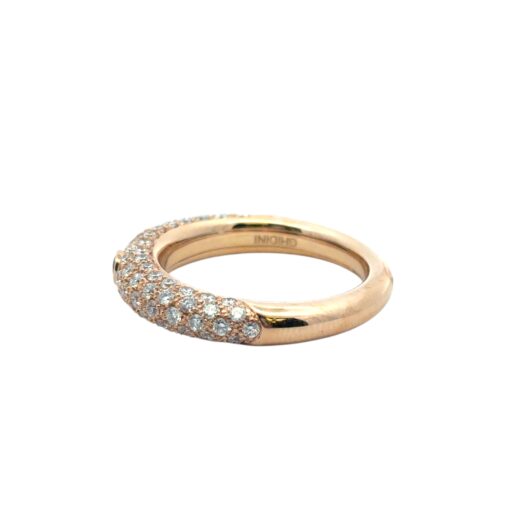 18k Rose Gold Pave Diamond with 1 Ruby Band Ring - Image 14