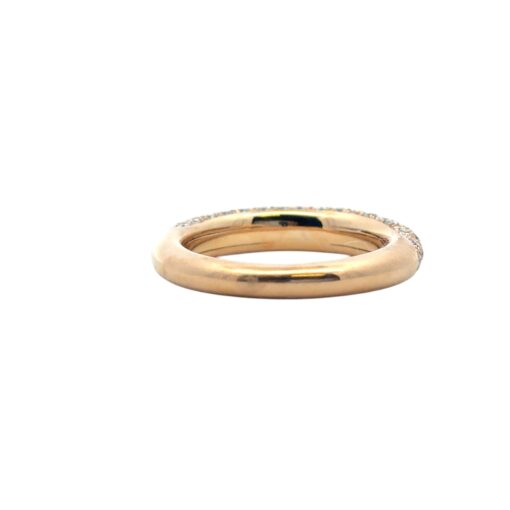 18k Rose Gold Pave Diamond with 1 Ruby Band Ring - Image 6