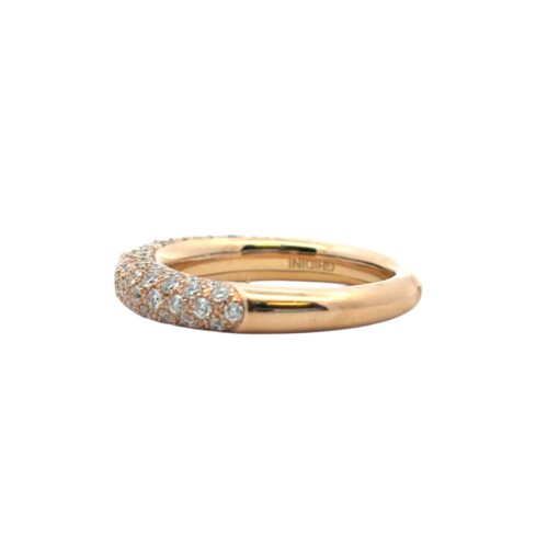 18k Rose Gold Pave Diamond with 1 Ruby Band Ring - Image 7