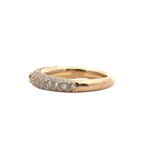 18k Rose Gold Pave Diamond with 1 Ruby Band Ring - Image 8