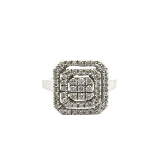 14k White Gold approx. 1.7ctw Round Pave Diamond Square Ring - Image 11