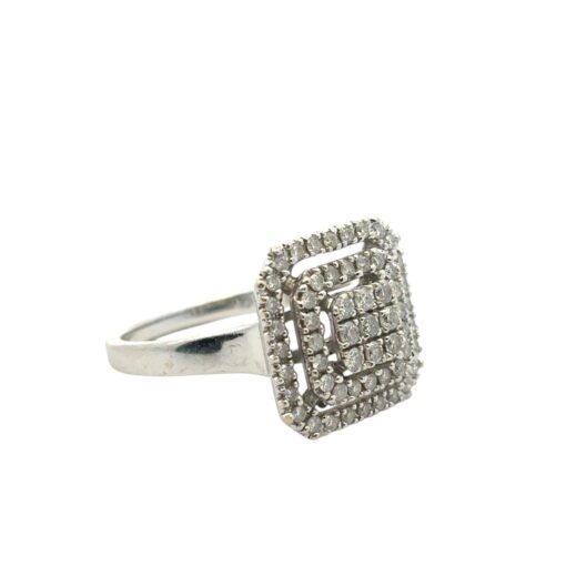 14k White Gold approx. 1.7ctw Round Pave Diamond Square Ring - Image 12