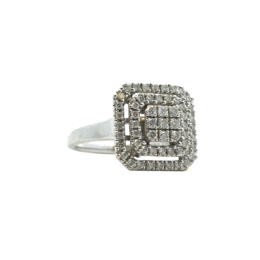 14k White Gold approx. 1.7ctw Round Pave Diamond Square Ring - Image 3