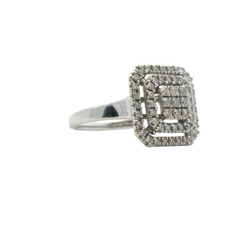 14k White Gold approx. 1.7ctw Round Pave Diamond Square Ring - Image 4