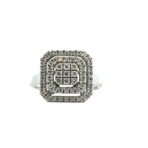 14k White Gold approx. 1.7ctw Round Pave Diamond Square Ring - Image 10