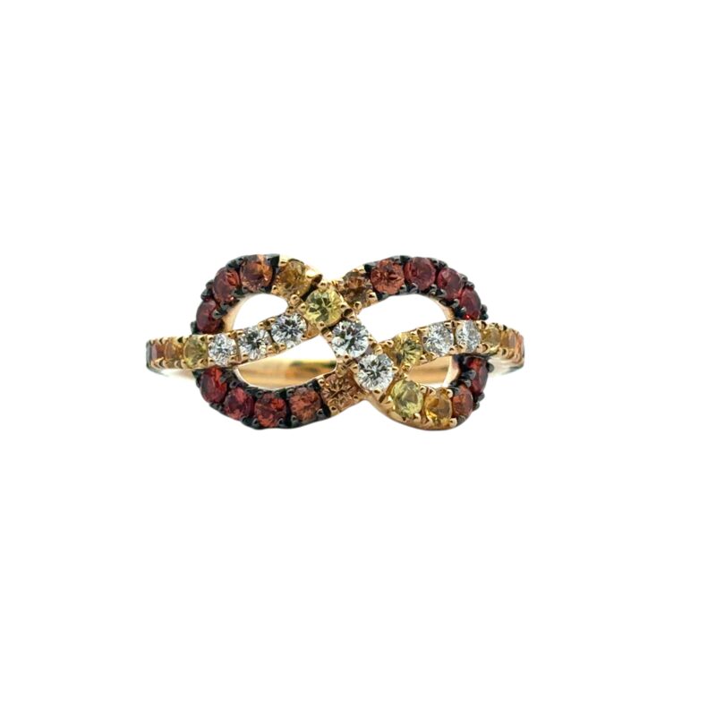 Orange Diamond Bowtie Ring