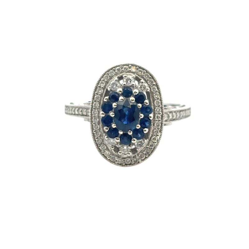 Diamond Sapphire Cocktail Ring