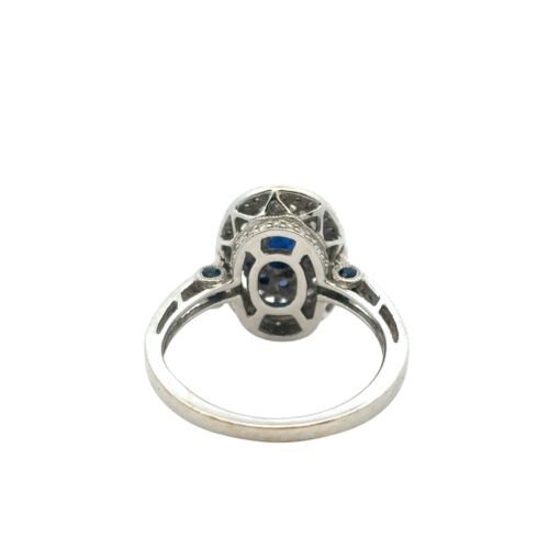 18k White Gold Diamond and Sapphire Cocktail Ring - Image 14