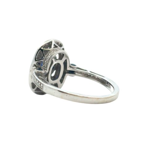 18k White Gold Diamond and Sapphire Cocktail Ring - Image 7