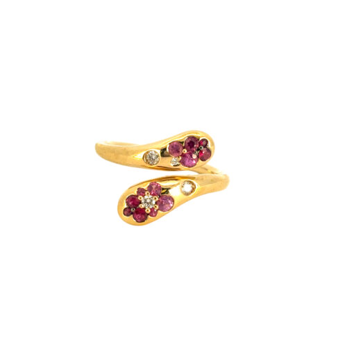 Ruby Diamond Snake Ring