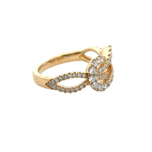 18k Yellow Gold Diamond Bowtie Knot Ring Ring - Image 13