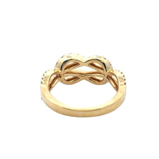 18k Yellow Gold Diamond Bowtie Knot Ring Ring - Image 14