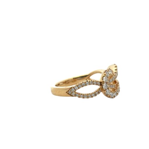 18k Yellow Gold Diamond Bowtie Knot Ring Ring - Image 6
