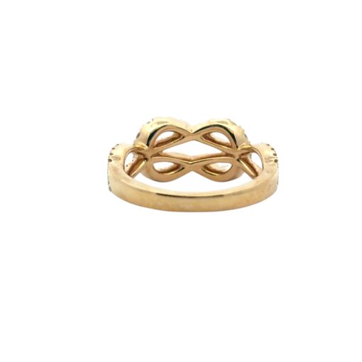 18k Yellow Gold Diamond Bowtie Knot Ring Ring - Image 7