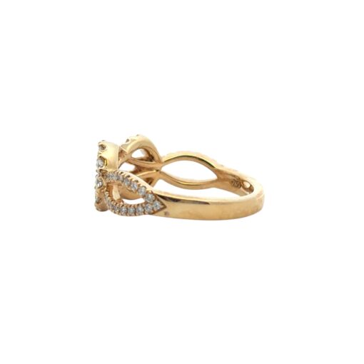18k Yellow Gold Diamond Bowtie Knot Ring Ring - Image 8
