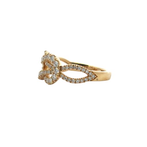 18k Yellow Gold Diamond Bowtie Knot Ring Ring - Image 9