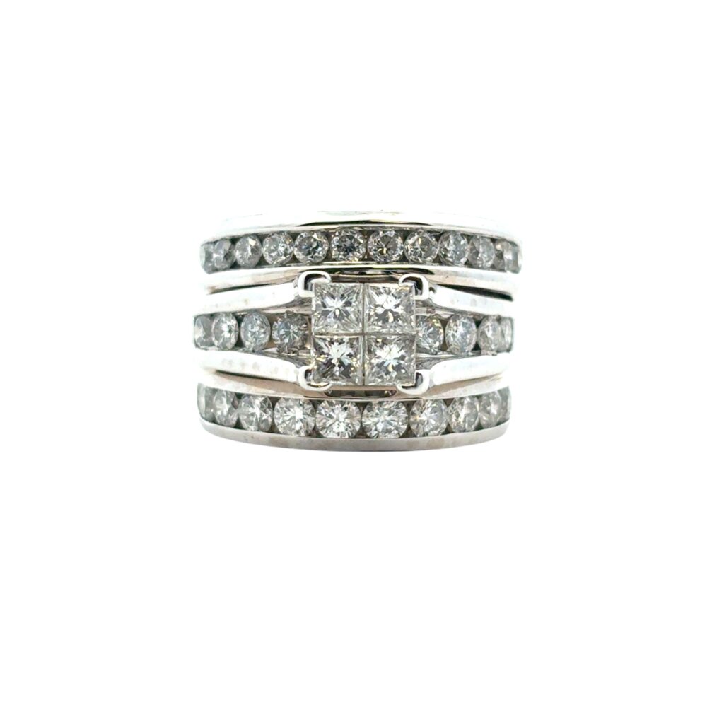 3 Row Diamond Ring