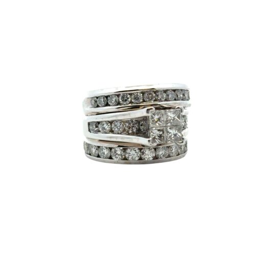 3 Row Diamond Ring