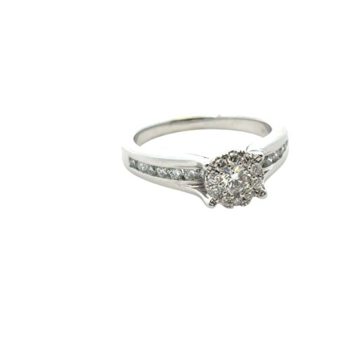 14k White Gold 0.33ct Natural Round Diamond Engagement Ring - Image 3