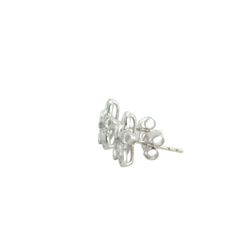 Diamond Flower Stud Earrings