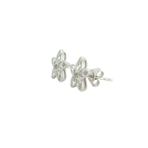 Diamond Flower Stud Earrings