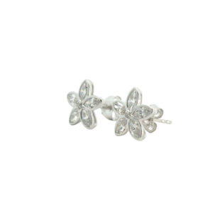 Diamond Flower Stud Earrings
