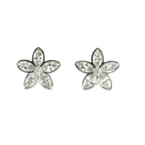 Diamond Flower Stud Earrings