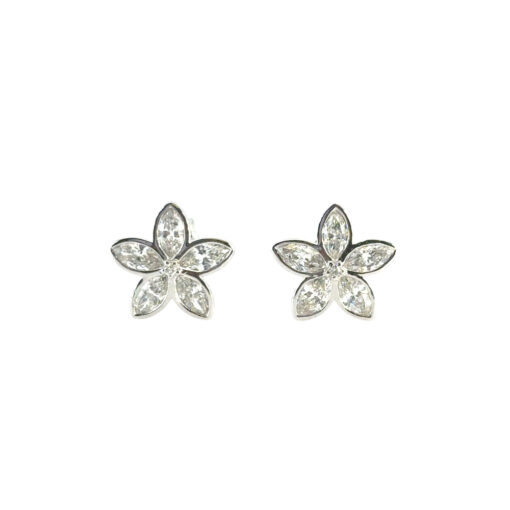 Diamond Flower Stud Earrings