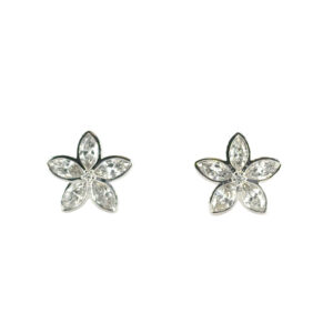 Diamond Flower Stud Earrings