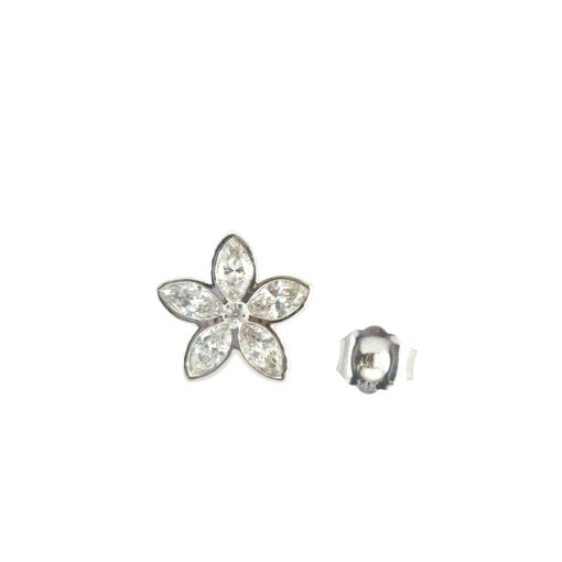 Diamond Flower Stud Earrings