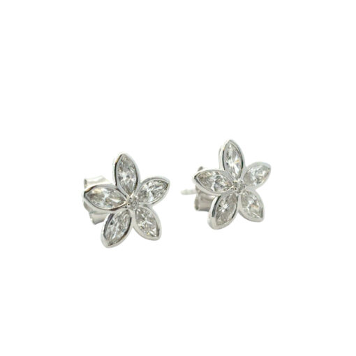 Diamond Flower Stud Earrings
