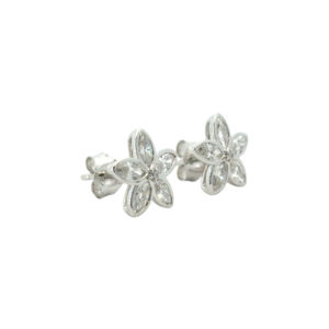 Diamond Flower Stud Earrings