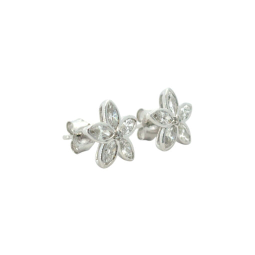 Diamond Flower Stud Earrings