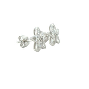 Diamond Flower Stud Earrings