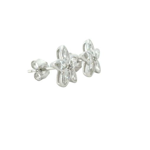 Diamond Flower Stud Earrings