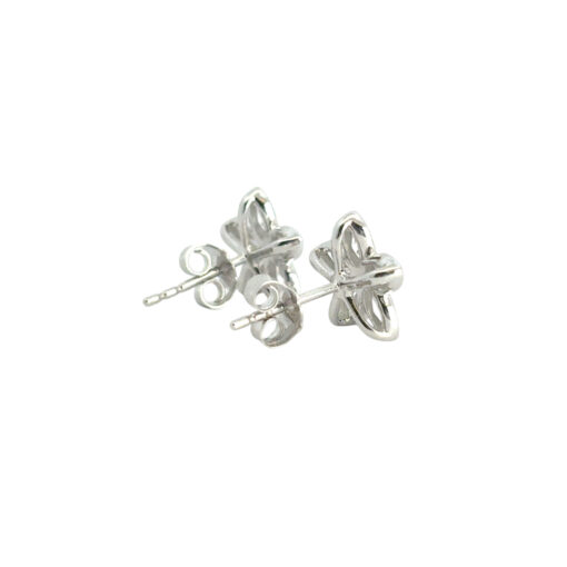 Diamond Flower Stud Earrings