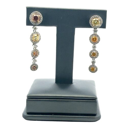 Diamond Platinum Dangle Earrings