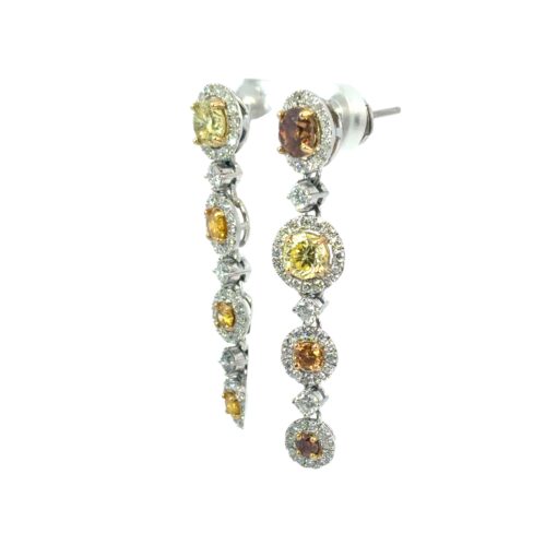 Diamond Platinum Dangle Earrings