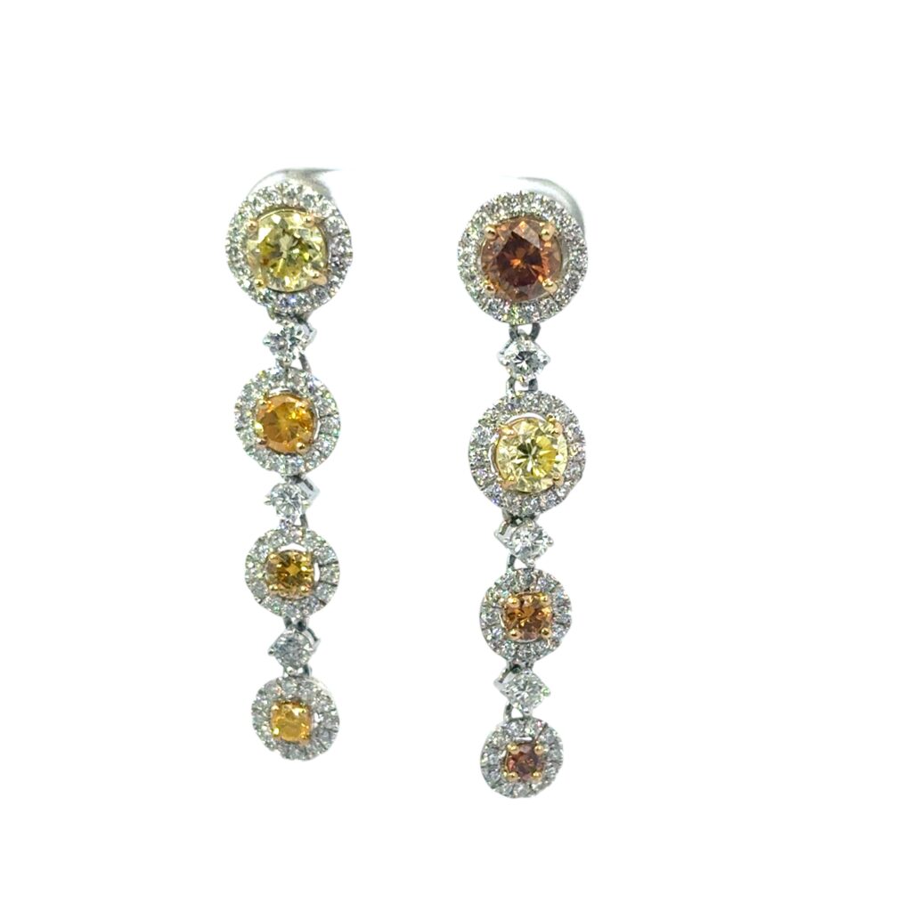 Diamond Platinum Dangle Earrings