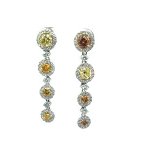 Diamond Platinum Dangle Earrings